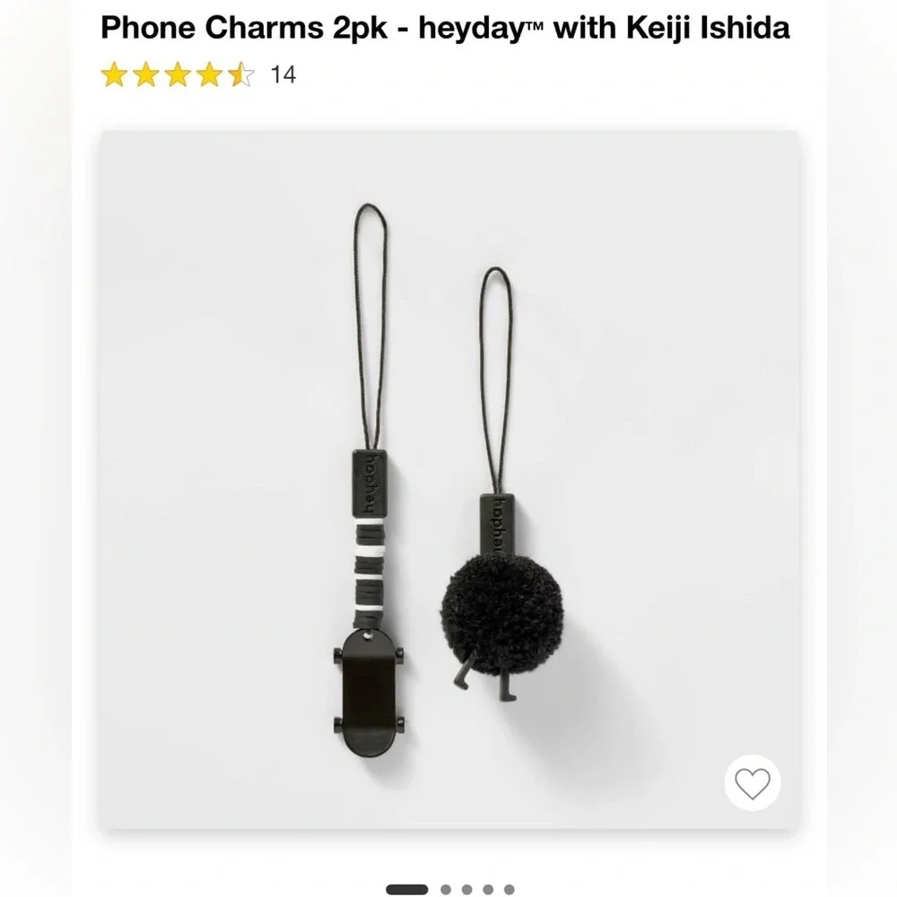 Heyday  NWT phone charms 2pk black and white new